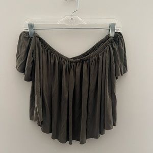 Sage the Label Green Off-The-Shoulder Top
